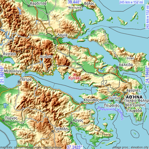 Topographic map of Kyriáki