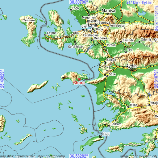 Topographic map of Chóra