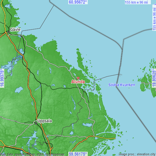 Topographic map of Alunda