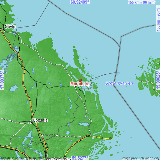 Topographic map of Marieberg