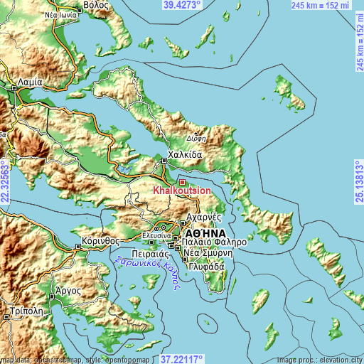 Topographic map of Khalkoútsion