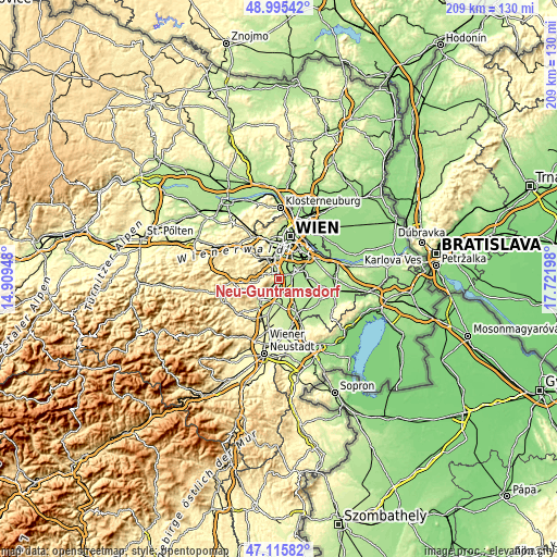 Topographic map of Neu-Guntramsdorf
