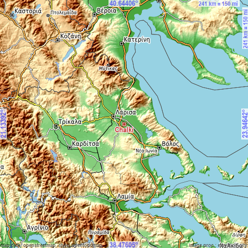 Topographic map of Chálki