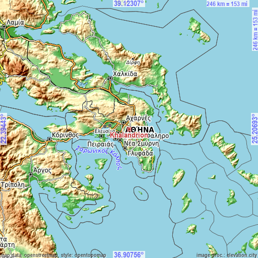 Topographic map of Khalándrion