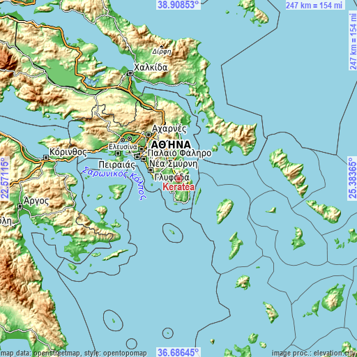 Topographic map of Keratéa