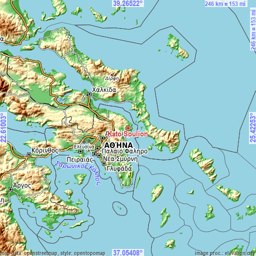 Topographic map of Káto Soúlion