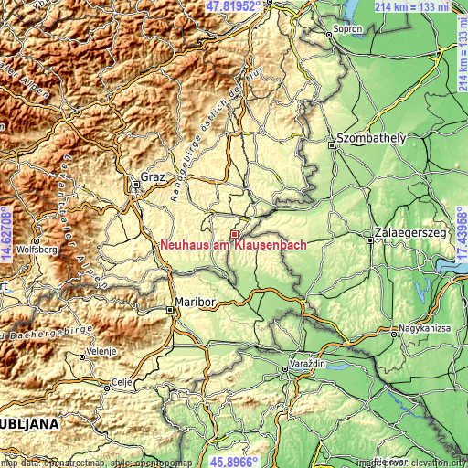 Topographic map of Neuhaus am Klausenbach