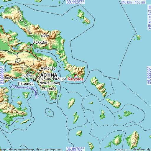 Topographic map of Kárystos