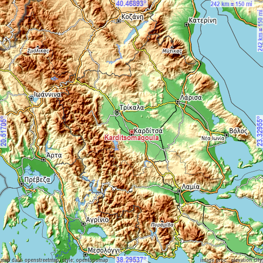 Topographic map of Karditsomagoúla