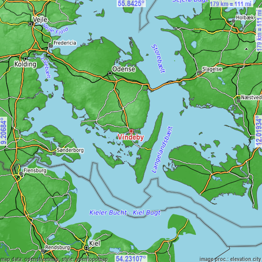 Topographic map of Vindeby