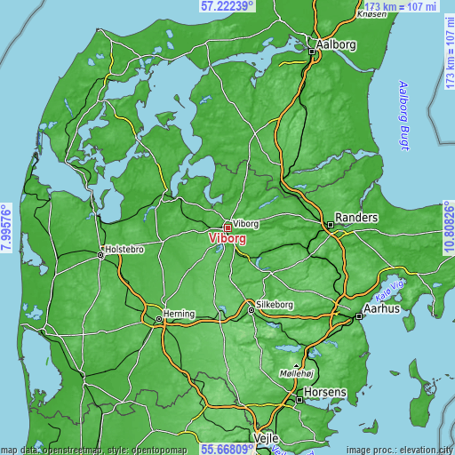 Topographic map of Viborg