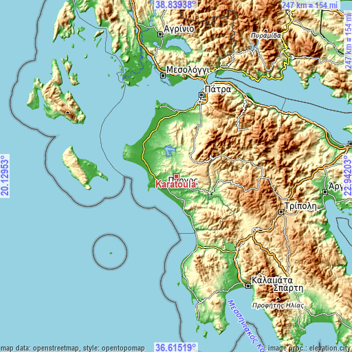 Topographic map of Karátoula