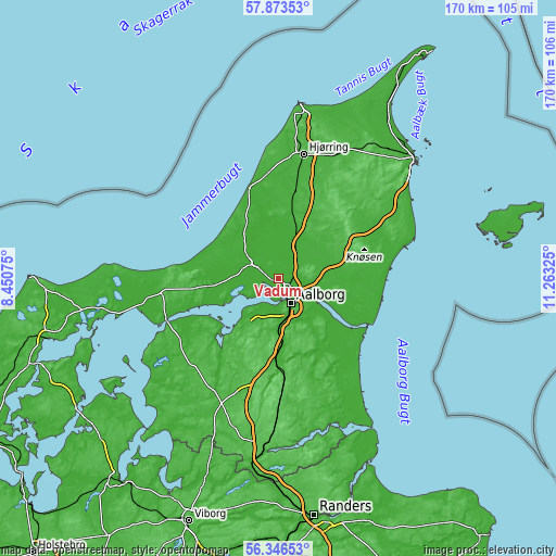 Topographic map of Vadum