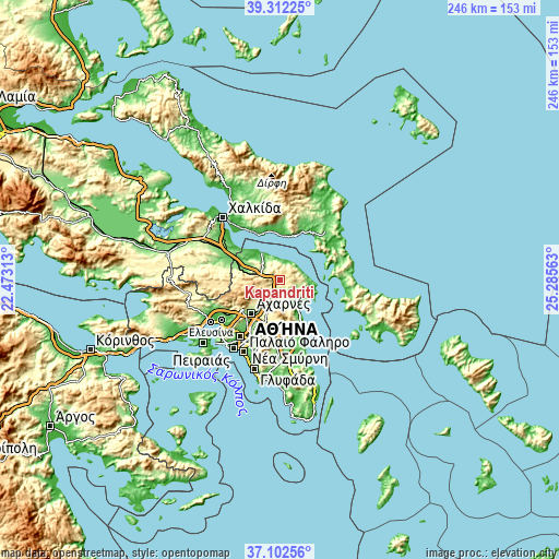 Topographic map of Kapandríti