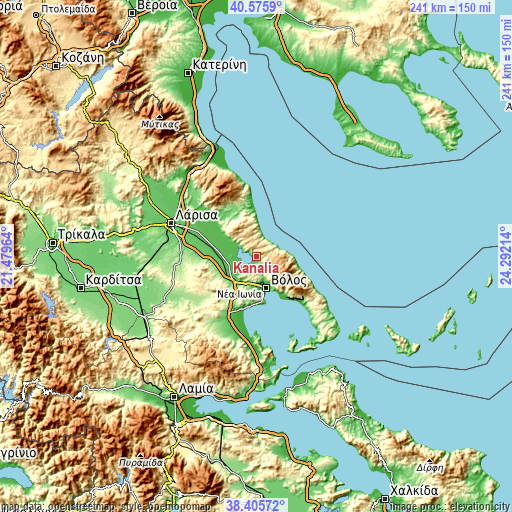 Topographic map of Kanália