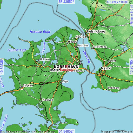 Topographic map of Taastrup