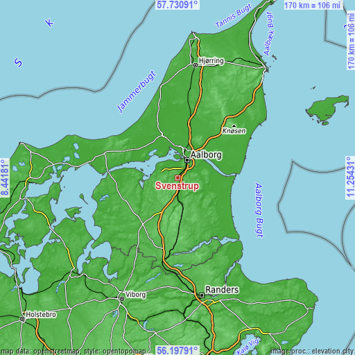 Topographic map of Svenstrup
