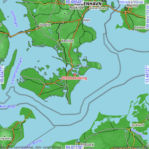 Topographic map of Stubbekøbing