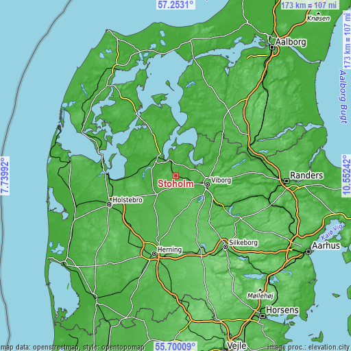 Topographic map of Stoholm