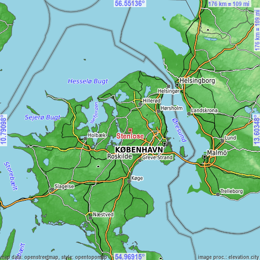 Topographic map of Stenløse