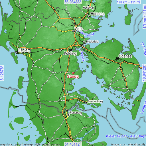 Topographic map of Starup