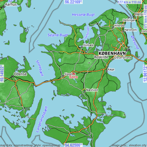 Topographic map of Sorø