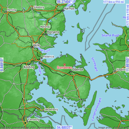 Topographic map of Søndersø