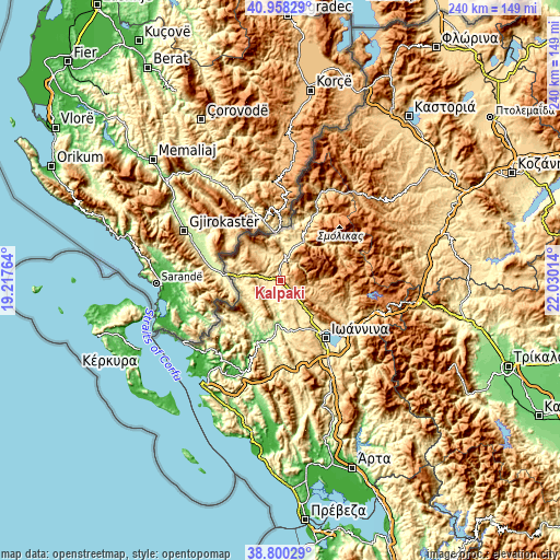 Topographic map of Kalpáki