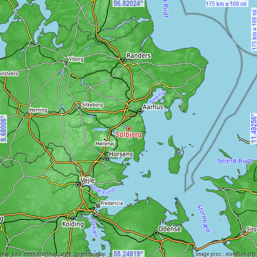 Topographic map of Solbjerg