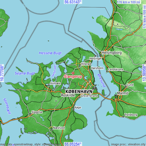 Topographic map of Slangerup
