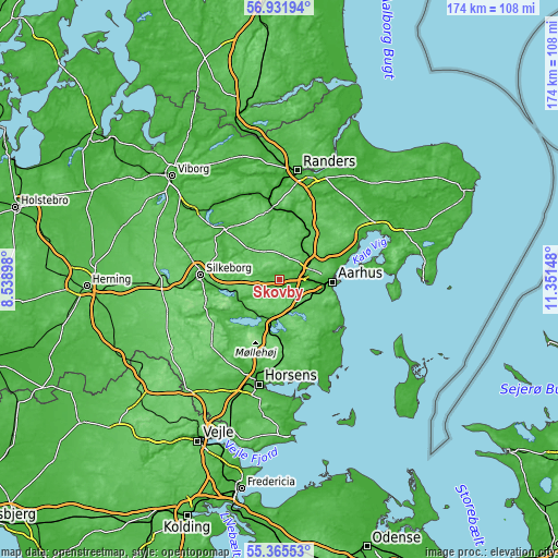 Topographic map of Skovby