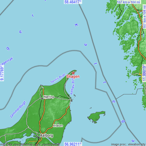 Topographic map of Skagen