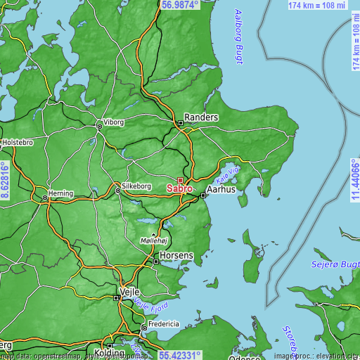 Topographic map of Sabro