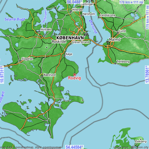 Topographic map of Rødvig