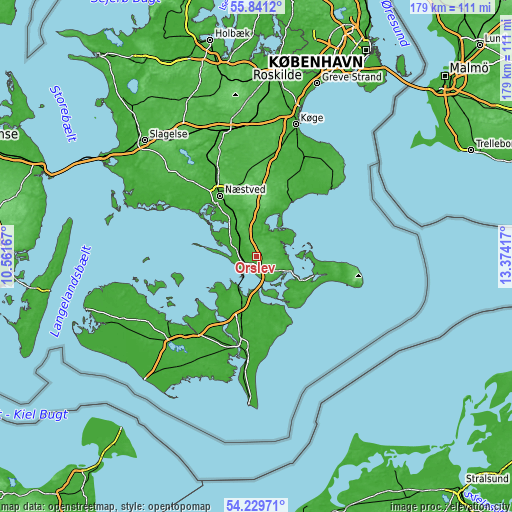 Topographic map of Ørslev