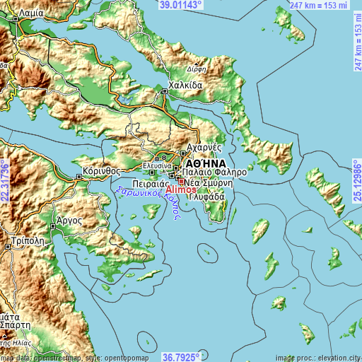 Topographic map of Álimos
