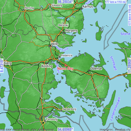 Topographic map of Nørre Åby