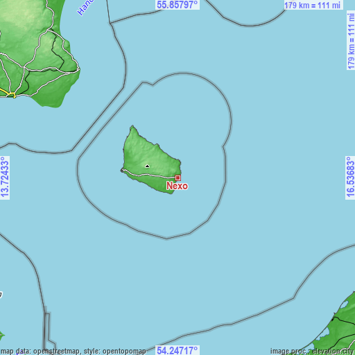 Topographic map of Nexø
