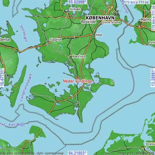 Topographic map of Neder Vindinge