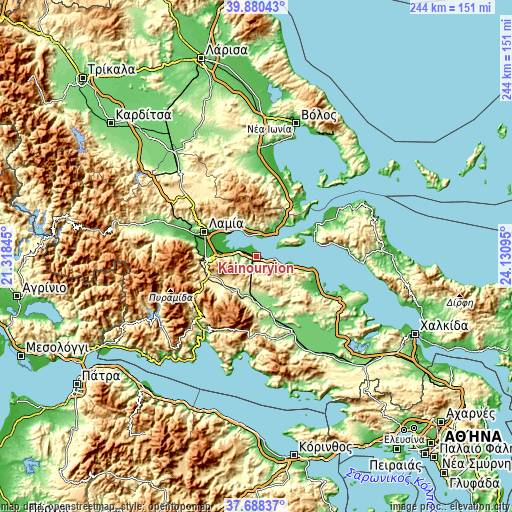 Topographic map of Kainoúryion