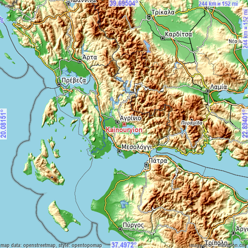 Topographic map of Kainoúryion