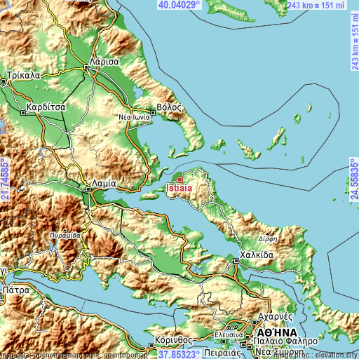 Topographic map of Istiaía