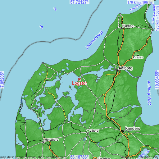 Topographic map of Løgstør