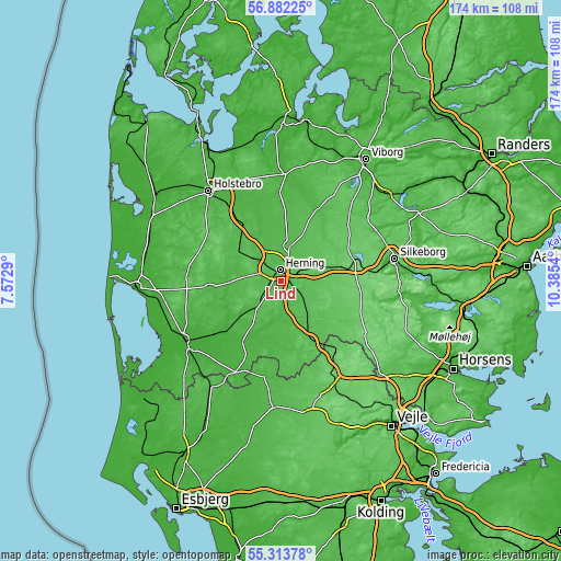 Topographic map of Lind