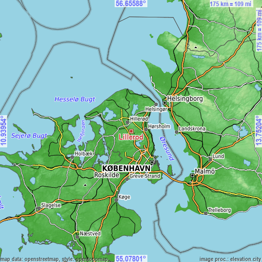 Topographic map of Lillerød