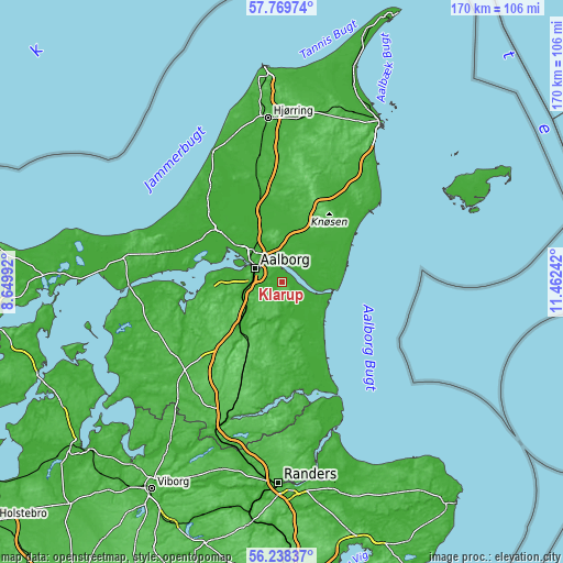 Topographic map of Klarup