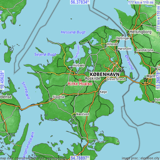 Topographic map of Kirke Hvalsø