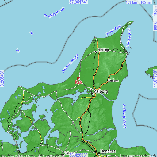 Topographic map of Kås