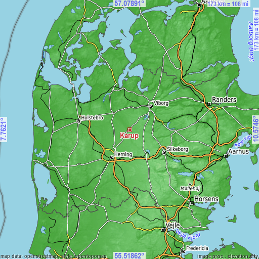 Topographic map of Karup
