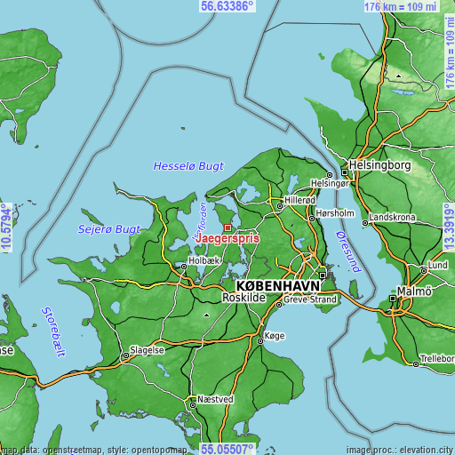 Topographic map of Jægerspris